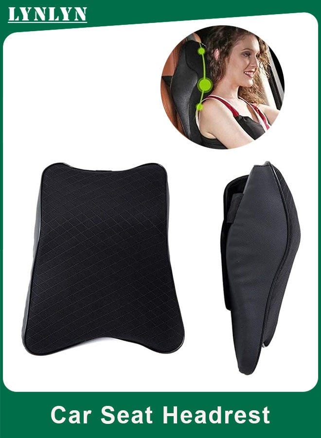 LYNLYN Car Seat Headrest Neck Pillow, 100% Pure Memory Foam Ergonomic Cervical Support Cushion, Breathable Removable Washable Cover, Durable Neck and Upper Back Pain Relief for Car, Office Chair, Gaming Chair (Black) - Image 1